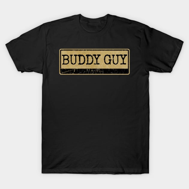 Aliska text black retro - BUDDY GUY T-Shirt by Aliska